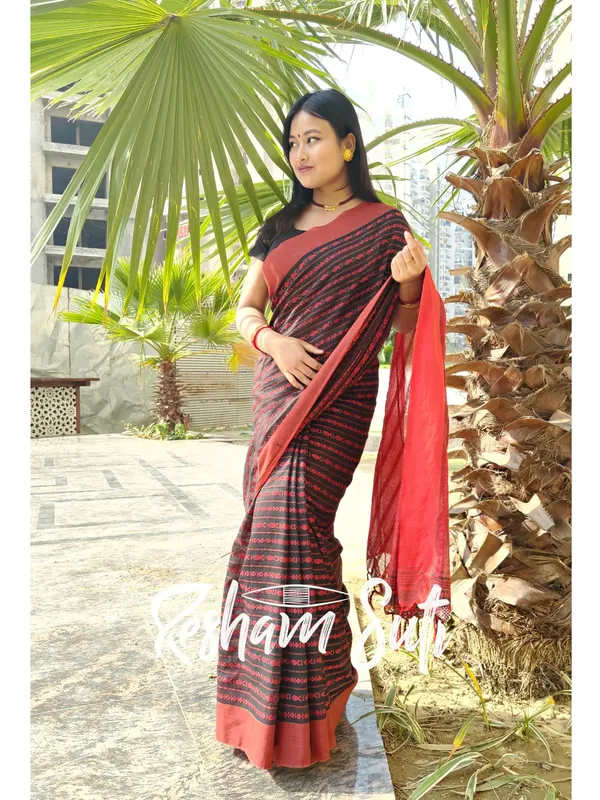 Black_&_Red_Begampuri_Cotton_Saree-Saawariya