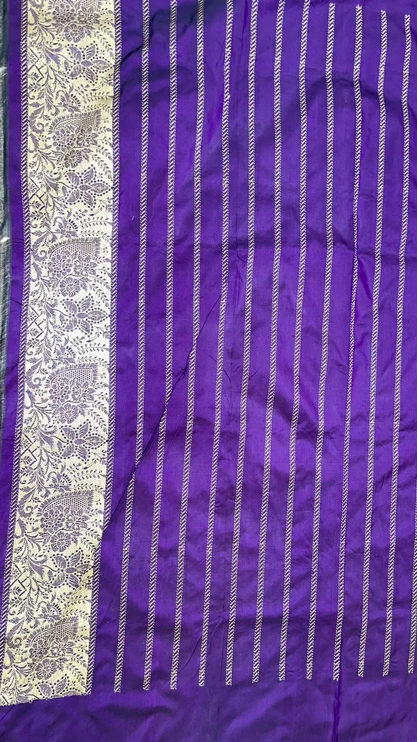 Humairah_Pure_Handloom_Navy_Blue_Katan_Silk_Kadhwa_Tilfi_Multi_Mina_Jungla_Zari_Jaal_with_Navy_Blue_Stripe_Blouse