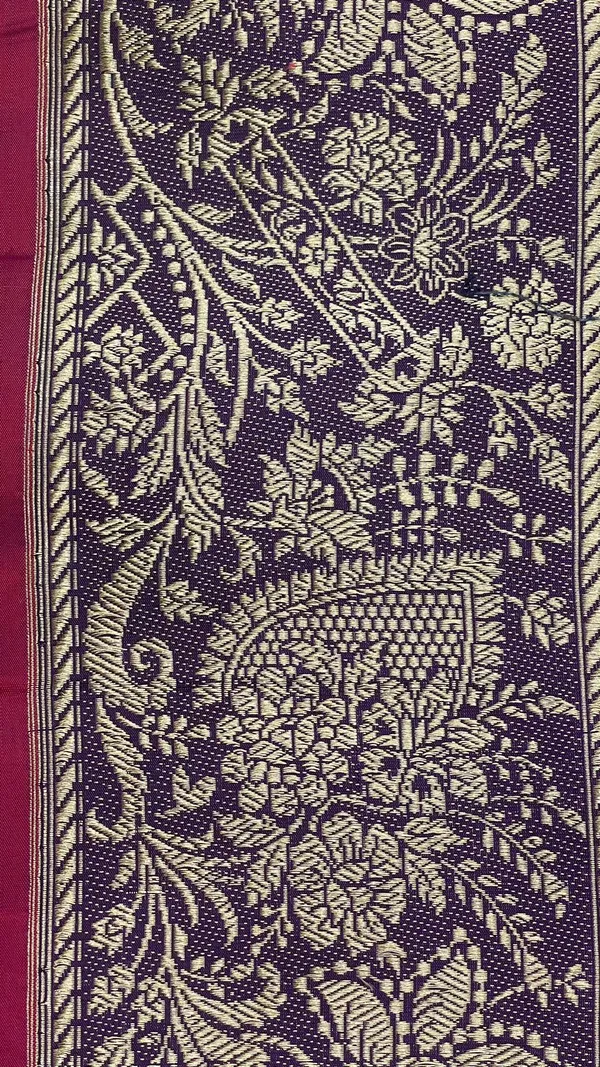 Humairah_Pure_Handloom_Navy_Blue_Katan_Silk_Kadhwa_Tilfi_Multi_Mina_Jungla_Zari_Jaal_with_Navy_Blue_Stripe_Blouse