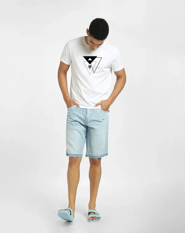 White_Geometric_Printed_Half_Sleeve_Cotton_T-Shirt_For_Men