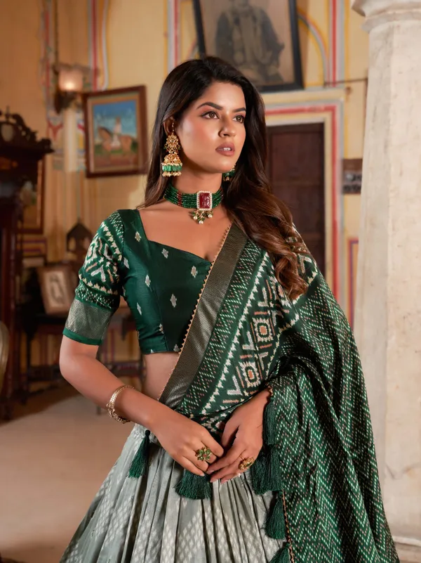 Green_Premium_&_Elegant_Dola_Silk_Lehenga_Choli_For_Women