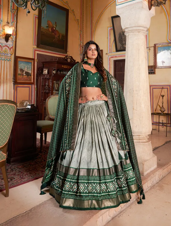 Green_Premium_&_Elegant_Dola_Silk_Lehenga_Choli_For_Women