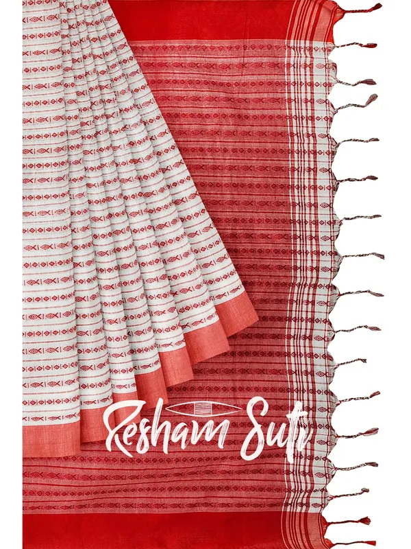 Red_&_White_Begampuri_Cotton_Saree-Sharanya