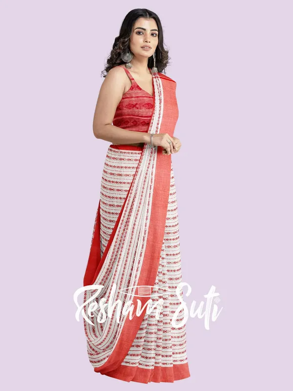 Red_&_White_Begampuri_Cotton_Saree-Sharanya
