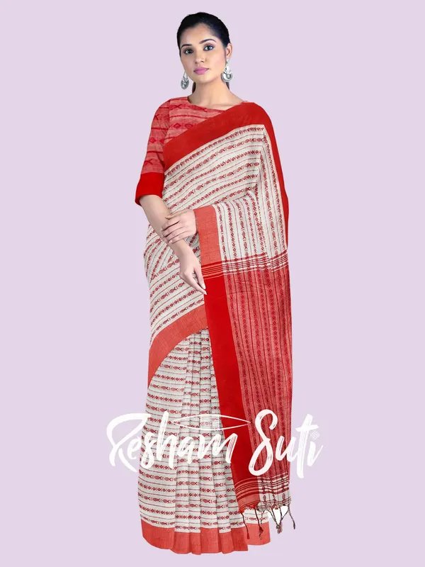 Red_&_White_Begampuri_Cotton_Saree-Sharanya