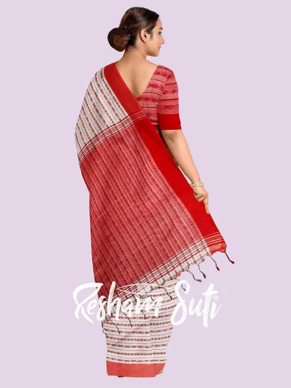 Red_&_White_Begampuri_Cotton_Saree-Sharanya