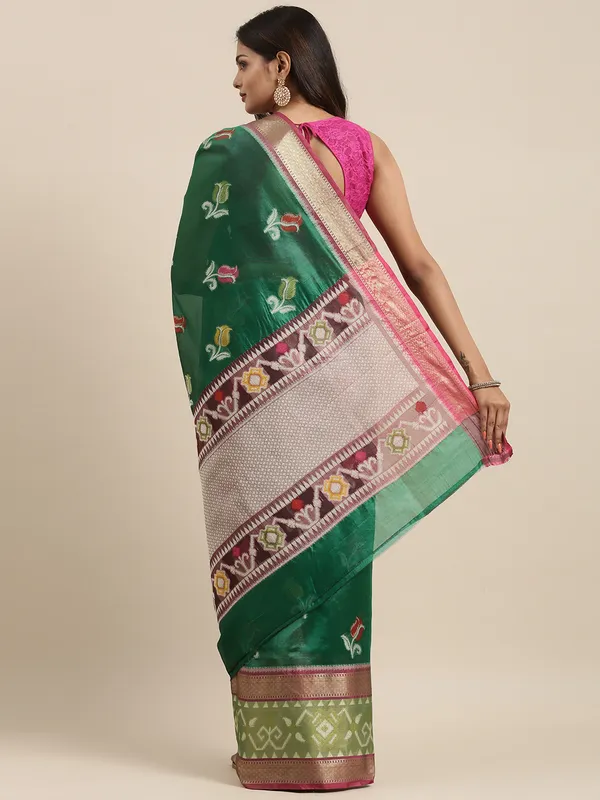 Green_Art_Silk_Banarasi_Sarees_For_Women