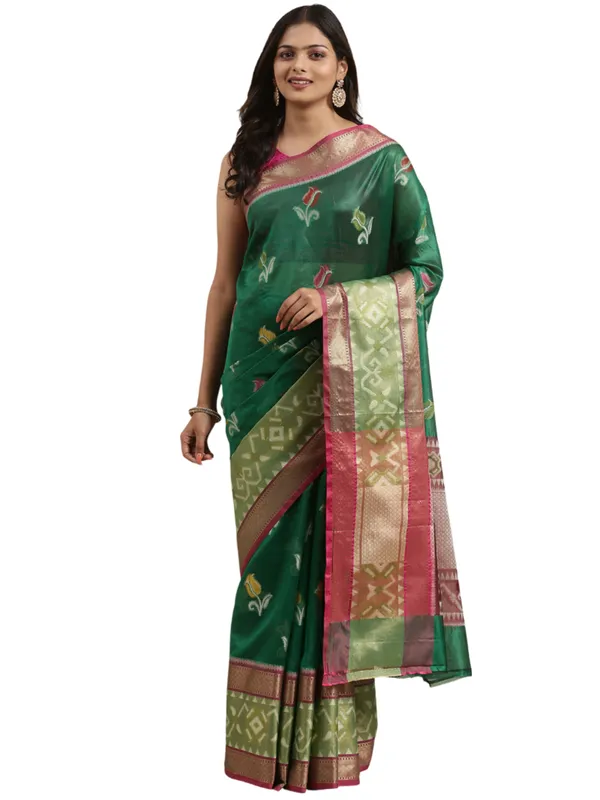 Green_Art_Silk_Banarasi_Sarees_For_Women