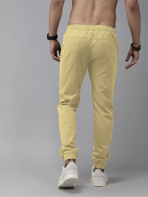 Off_White_Cotton_Blend_Solid_Mens_Joggers