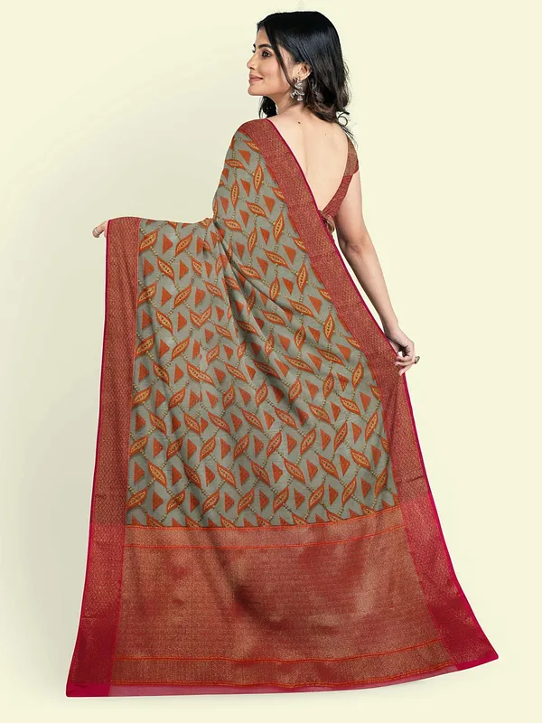 Sea_Green_Cotton_Blend_Banarasi_Sarees_For_Women