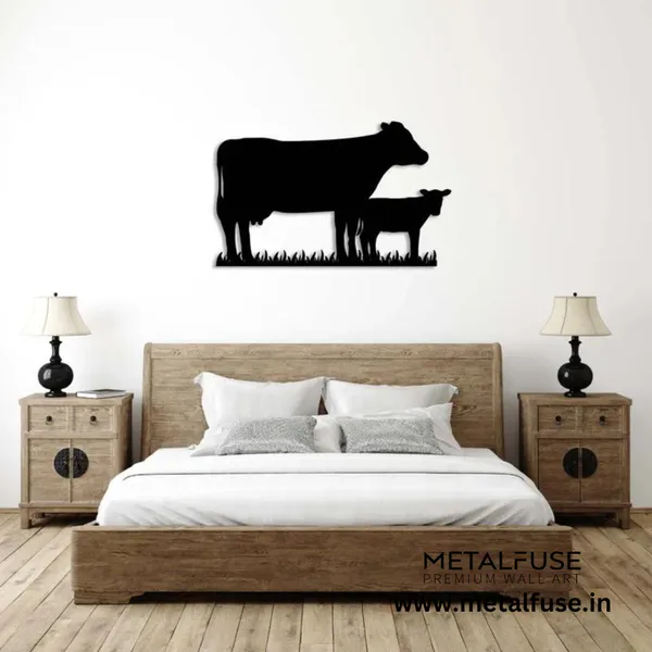 Wooden_Wall_Art_for_Home_Decoration__|_Cow_Family__|_Black