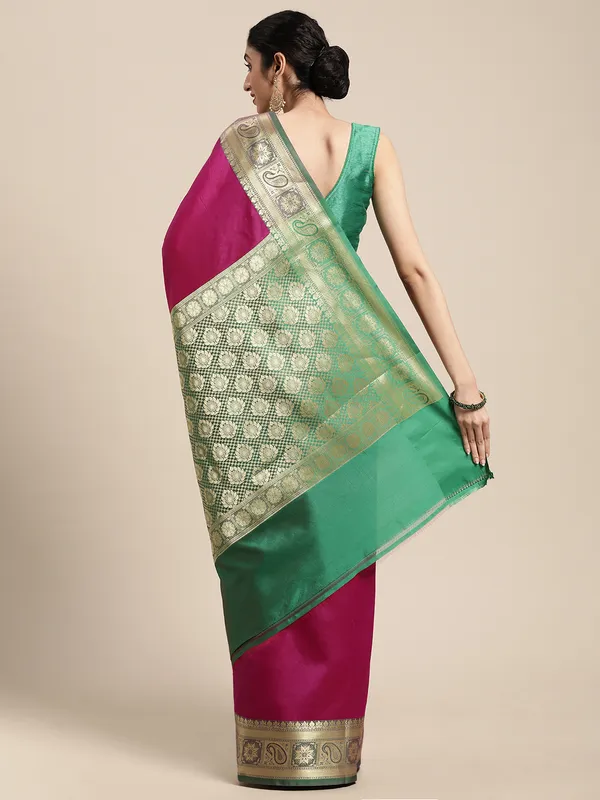 Magenta_Valkalam_Katan_Silk_Banarasi_Sarees_For_Women