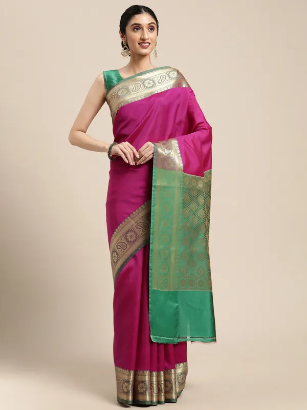 Magenta_Valkalam_Katan_Silk_Banarasi_Sarees_For_Women