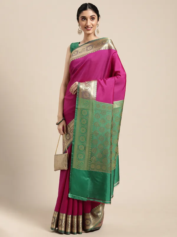 Magenta_Valkalam_Katan_Silk_Banarasi_Sarees_For_Women