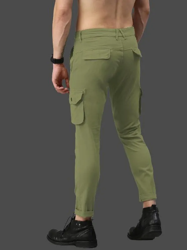 Olive_Green_Cotton_Blend_Premium_Solid_Cargo_For_Men