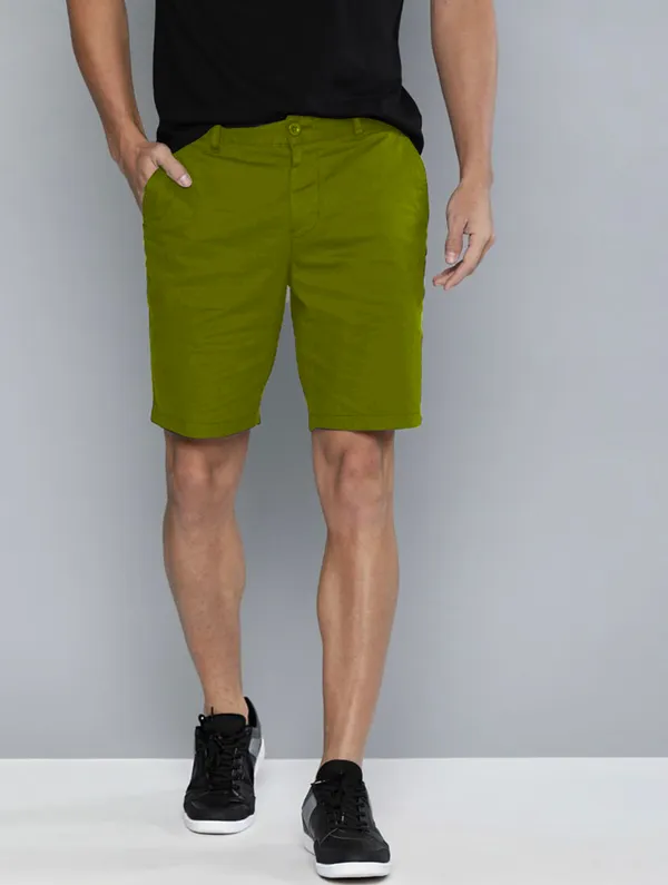 Olive_Green_Cotton_Blend_Premium_Solid_Chino_Shorts_For_Men