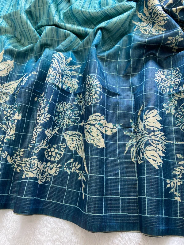 Soft_Tussar_Silk_sarees_with_Beautiful_Print_With_Attractive_Zari_Line_Saree_And_Print_Blouse_With_Tassels