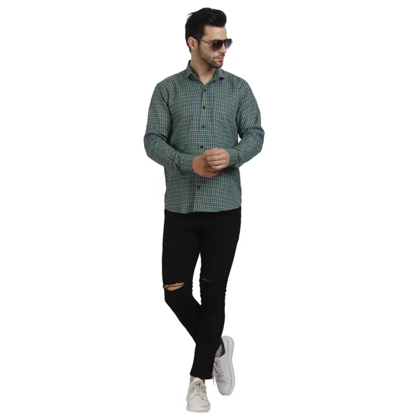 Indigo_cotton_fabric_checks_design_full_sleeve_shirt