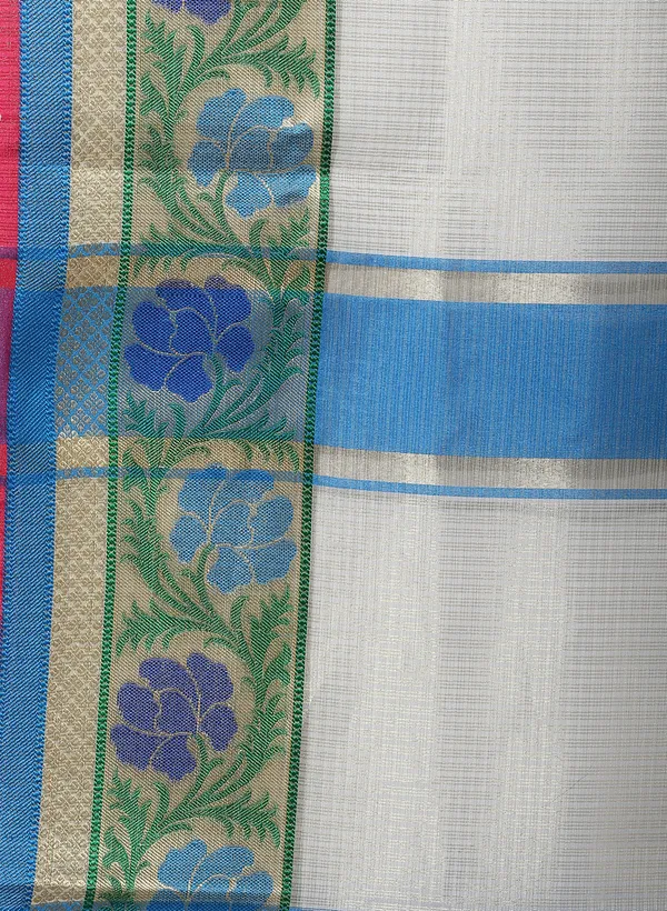 Beige_Silk_Blend_Banarasi_Sarees_For_Women