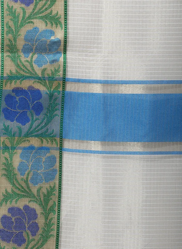 Beige_Silk_Blend_Banarasi_Sarees_For_Women