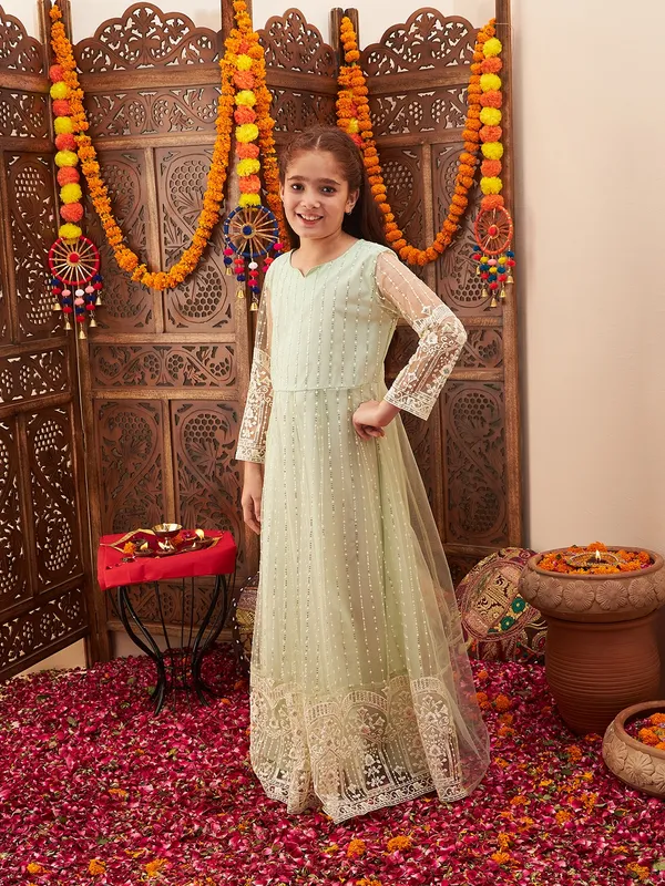 Green__Dress_for_Girl_|_Fit_And_Flare