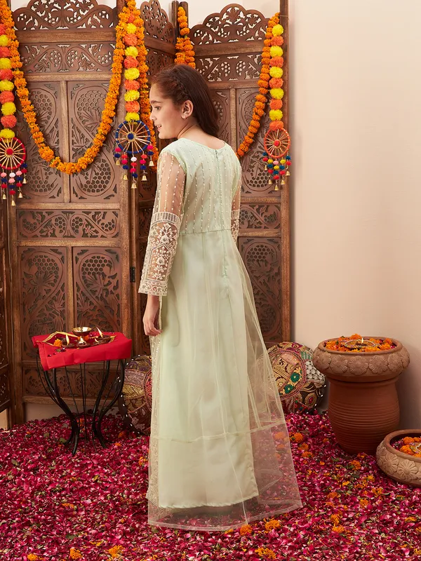Green__Dress_for_Girl_|_Fit_And_Flare