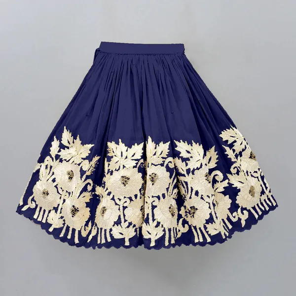 Blue_Cotton_Embroidered_Ethnic_Wear_Lehenga_Choli_For_Girls