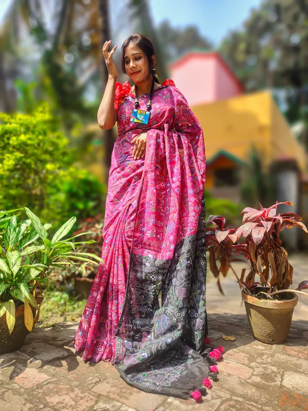 Pink_Printed_Bollywood_Pure_Silk_Saree