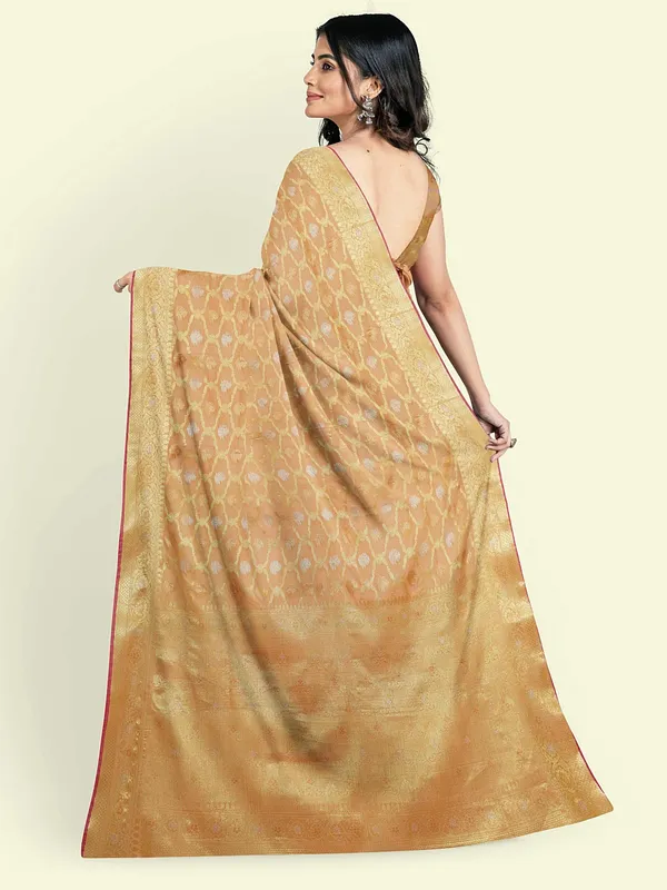 Beige_Cotton_Silk_Banarasi_Sarees_For_Women