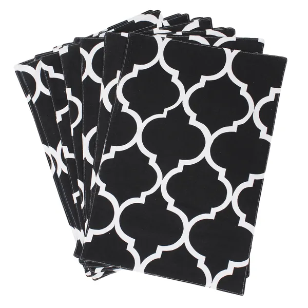 Pack_of_6_Pieces_Cotton_Black_Ogee_Printed_Place_Mat_for_Dining_and_Center_Tablefor_Dining_Table