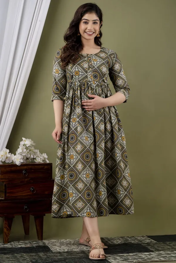 park_bloom_Cotton_Printed_Maternity_And_Feeding_Kurti_Combo_Of_2