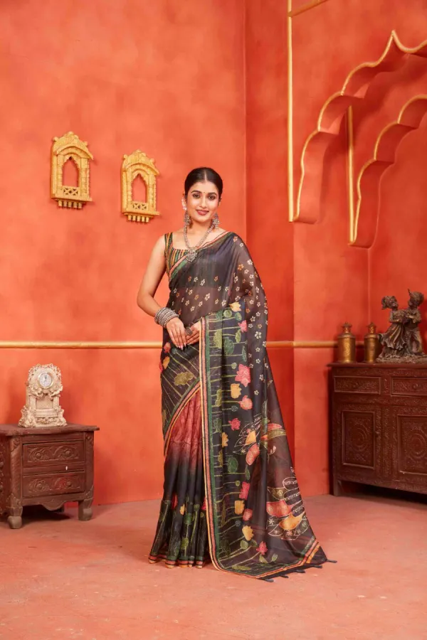 Black_Chanderi_Silk_Fancy_Digital_Printed_Saree_With_Blouse