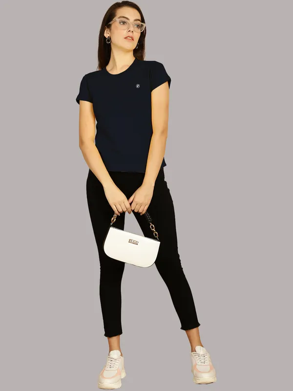 Pack_of_2_Purple_&_Navy_Blue_Cotton_Round_Neck_T-Shirt_For_Women