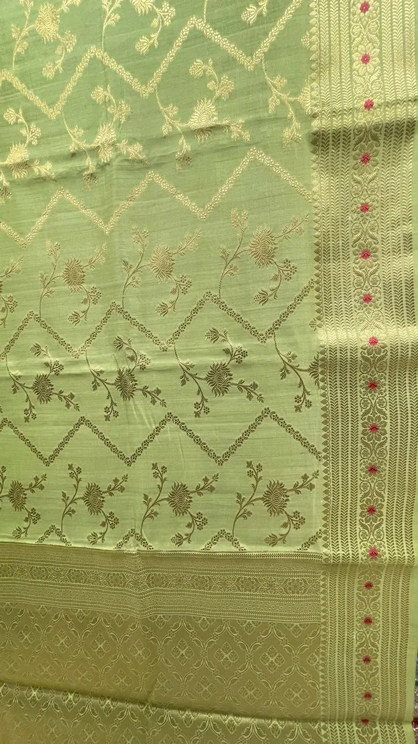 Humairah_Pure_Handwoven_Pistachio_Pure_Chiniya_Silk_Zari_Jaal_Zig-Zag_with_Minakari_Zari_Border_Banarasi_Saree_with_Pistachio_Blouse_piece