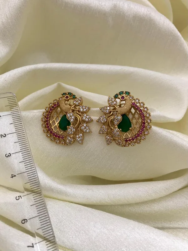 Peacock_Antique_Stud_Earrings