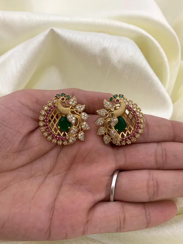 Peacock_Antique_Stud_Earrings