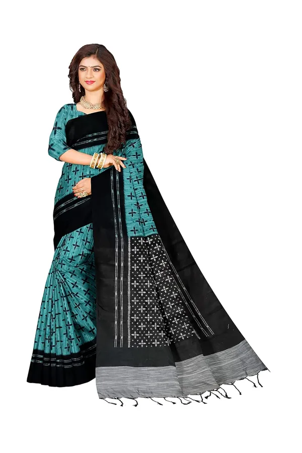 Sky_Blue_Sambalpuri_Ikat_Cotton_Saree