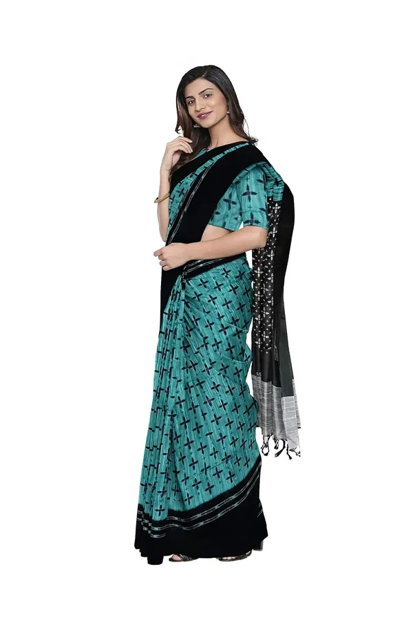 Sky_Blue_Sambalpuri_Ikat_Cotton_Saree