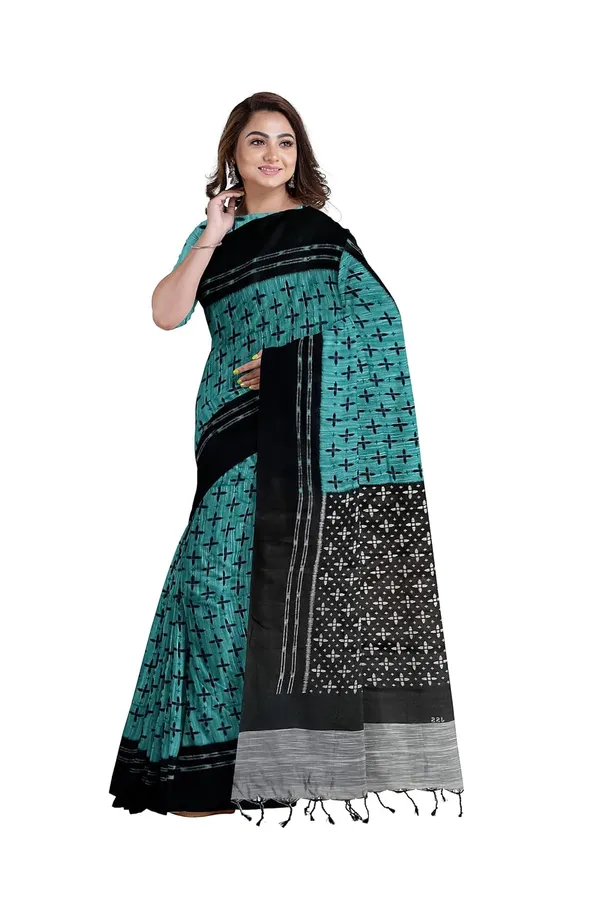 Sky_Blue_Sambalpuri_Ikat_Cotton_Saree