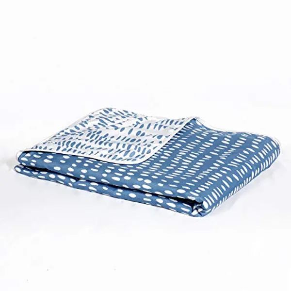 Polka_Double_Dohar_for_AC_Room_(Polyester,_Blue_and_white)