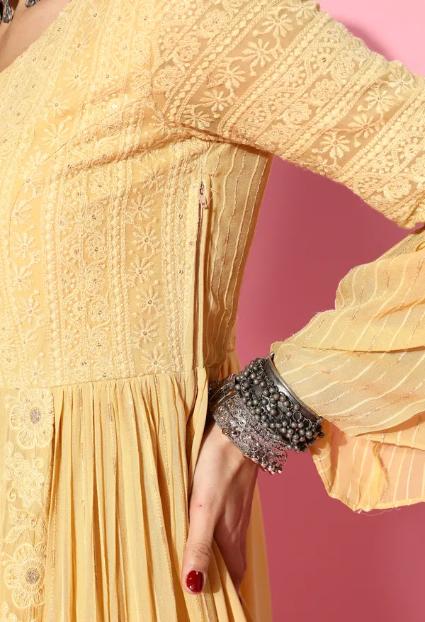 Yellow_Georgette_Sequence_Zari_Embroidered_A-Line_Gown