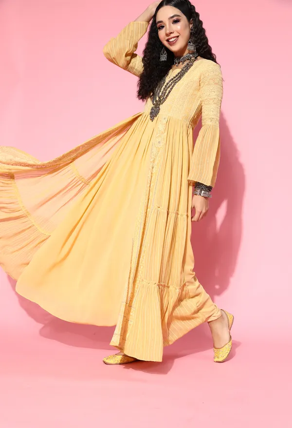 Yellow_Georgette_Sequence_Zari_Embroidered_A-Line_Gown
