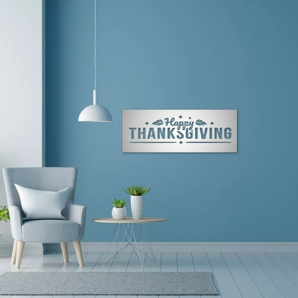 Metal_Wall_Art_for_Home_Decoration|Happy_Thanksgiving_|Silver