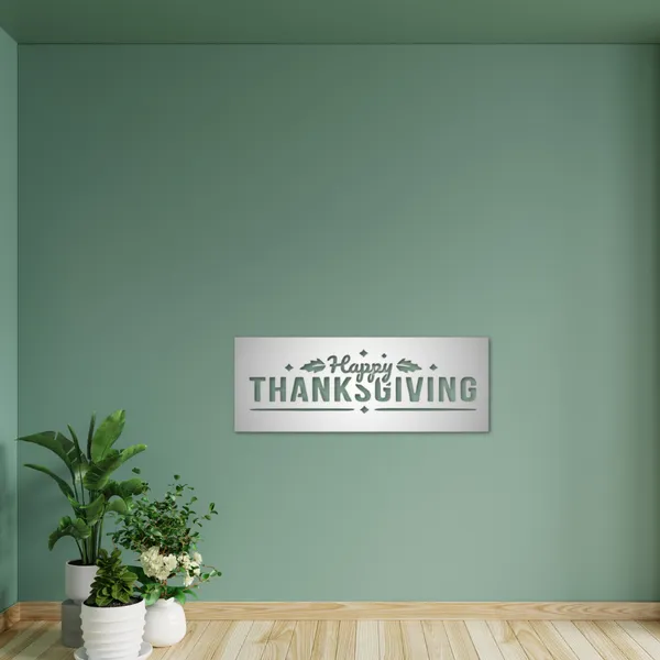 Metal_Wall_Art_for_Home_Decoration|Happy_Thanksgiving_|Silver