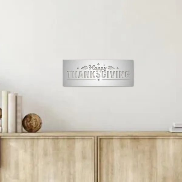 Metal_Wall_Art_for_Home_Decoration|Happy_Thanksgiving_|Silver