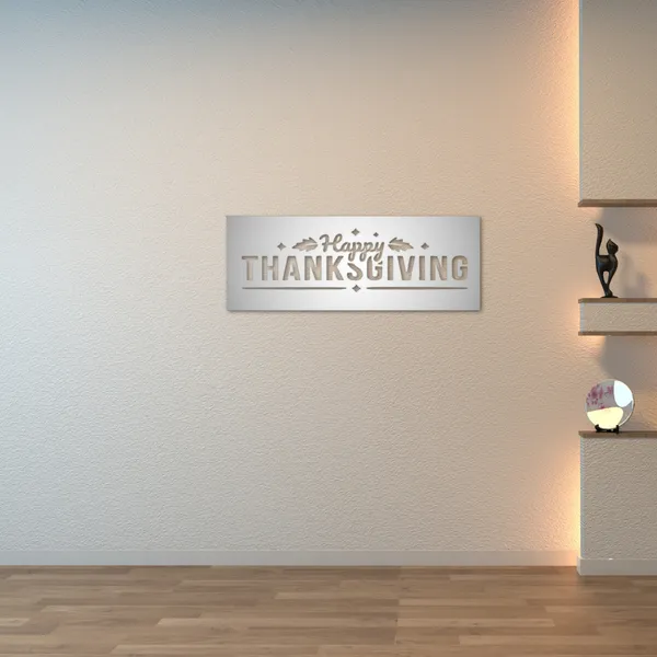 Metal_Wall_Art_for_Home_Decoration|Happy_Thanksgiving_|Silver