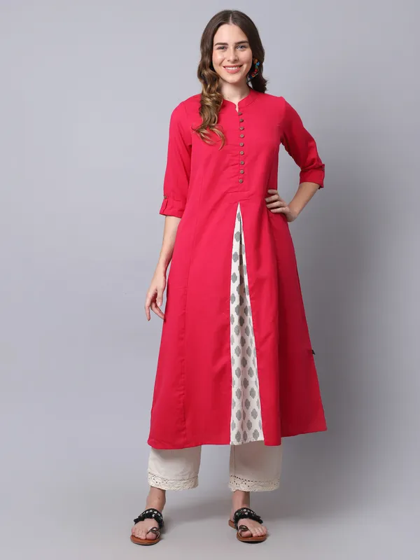 Rani_Pink_Solid_Printed_Cut_Kurta
