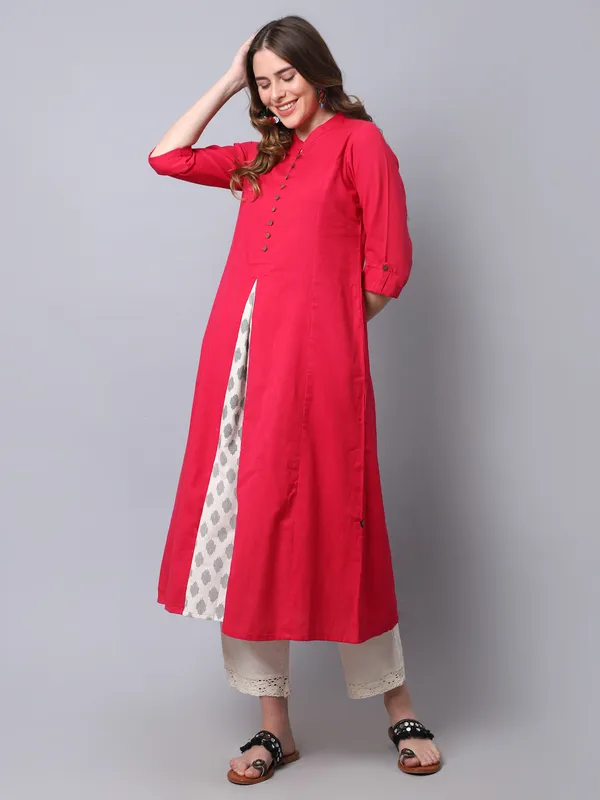 Rani_Pink_Solid_Printed_Cut_Kurta