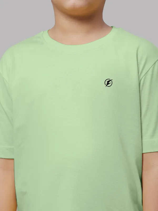 Sea_Green_Cotton_Rib_Round_Neck_Short_Sleeves_T-Shirt_For_Kids