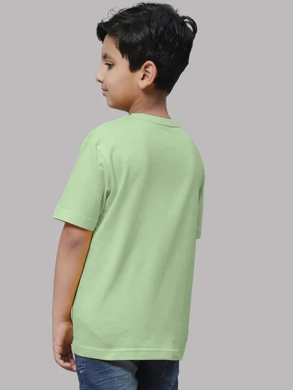 Sea_Green_Cotton_Rib_Round_Neck_Short_Sleeves_T-Shirt_For_Kids